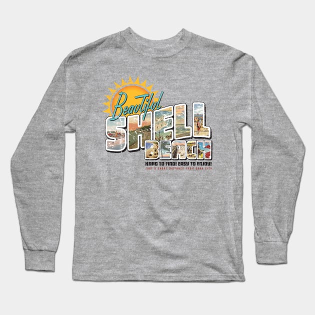 Beautiful Shell Beach Long Sleeve T-Shirt by MindsparkCreative